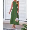 imageBTFBM Women Tank Midi Dress Summer Crewneck Sleeveless Pleated A Line Business Casual Formal Sweater Spring Dresses 2026Army Green