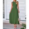 imageBTFBM Women Tank Midi Dress Summer Crewneck Sleeveless Pleated A Line Business Casual Formal Sweater Spring Dresses 2026Army Green