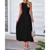 imageBTFBM Women Tank Midi Dress Summer Crewneck Sleeveless Pleated A Line Business Casual Formal Sweater Spring Dresses 2026Black