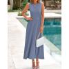 imageBTFBM Women Tank Midi Dress Summer Crewneck Sleeveless Pleated A Line Business Casual Formal Sweater Spring Dresses 2026Blue Grey