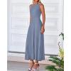 imageBTFBM Women Tank Midi Dress Summer Crewneck Sleeveless Pleated A Line Business Casual Formal Sweater Spring Dresses 2026Blue Grey