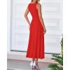 imageBTFBM Women Tank Midi Dress Summer Crewneck Sleeveless Pleated A Line Business Casual Formal Sweater Spring Dresses 2026Brick Red