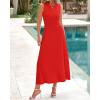 imageBTFBM Women Tank Midi Dress Summer Crewneck Sleeveless Pleated A Line Business Casual Formal Sweater Spring Dresses 2026Brick Red