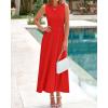imageBTFBM Women Tank Midi Dress Summer Crewneck Sleeveless Pleated A Line Business Casual Formal Sweater Spring Dresses 2026Brick Red