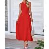 imageBTFBM Women Tank Midi Dress Summer Crewneck Sleeveless Pleated A Line Business Casual Formal Sweater Spring Dresses 2026Brick Red