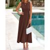 imageBTFBM Women Tank Midi Dress Summer Crewneck Sleeveless Pleated A Line Business Casual Formal Sweater Spring Dresses 2026Brown
