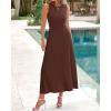 imageBTFBM Women Tank Midi Dress Summer Crewneck Sleeveless Pleated A Line Business Casual Formal Sweater Spring Dresses 2026Brown