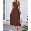imageBTFBM Women Tank Midi Dress Summer Crewneck Sleeveless Pleated A Line Business Casual Formal Sweater Spring Dresses 2026Brown