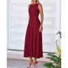 imageBTFBM Women Tank Midi Dress Summer Crewneck Sleeveless Pleated A Line Business Casual Formal Sweater Spring Dresses 2026Burgundy