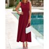imageBTFBM Women Tank Midi Dress Summer Crewneck Sleeveless Pleated A Line Business Casual Formal Sweater Spring Dresses 2026Burgundy