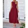 imageBTFBM Women Tank Midi Dress Summer Crewneck Sleeveless Pleated A Line Business Casual Formal Sweater Spring Dresses 2026Burgundy