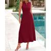 imageBTFBM Women Tank Midi Dress Summer Crewneck Sleeveless Pleated A Line Business Casual Formal Sweater Spring Dresses 2026Burgundy