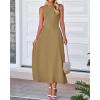 imageBTFBM Women Tank Midi Dress Summer Crewneck Sleeveless Pleated A Line Business Casual Formal Sweater Spring Dresses 2026Camel