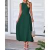 imageBTFBM Women Tank Midi Dress Summer Crewneck Sleeveless Pleated A Line Business Casual Formal Sweater Spring Dresses 2026Dark Green