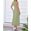 imageBTFBM Women Tank Midi Dress Summer Crewneck Sleeveless Pleated A Line Business Casual Formal Sweater Spring Dresses 2026Mist Green