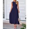 imageBTFBM Women Tank Midi Dress Summer Crewneck Sleeveless Pleated A Line Business Casual Formal Sweater Spring Dresses 2026Navy
