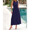 imageBTFBM Women Tank Midi Dress Summer Crewneck Sleeveless Pleated A Line Business Casual Formal Sweater Spring Dresses 2026Navy
