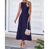 imageBTFBM Women Tank Midi Dress Summer Crewneck Sleeveless Pleated A Line Business Casual Formal Sweater Spring Dresses 2026Navy