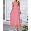imageBTFBM Women Tank Midi Dress Summer Crewneck Sleeveless Pleated A Line Business Casual Formal Sweater Spring Dresses 2026Pink