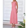 imageBTFBM Women Tank Midi Dress Summer Crewneck Sleeveless Pleated A Line Business Casual Formal Sweater Spring Dresses 2026Pink