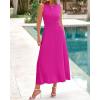 imageBTFBM Women Tank Midi Dress Summer Crewneck Sleeveless Pleated A Line Business Casual Formal Sweater Spring Dresses 2026Rose Red