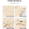 imageBTFBM Womens 2 Piece Outfits Spring Sweatsuit Zipper V Neck Casual Ruffle Cap Sleeve Tops Drawstring Shorts Lounge SetsBeige