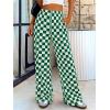 imageBTFBM Womens Checkered Palazzo Pants Wide Leg High Waisted Pockets Gingham Casual Lounge Pajama Trousers Summer OutfitsPlaid Green