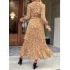 imageBTFBM Womens Dresses Spring Clothes 2026 V Neck Floral High Waist Ruffle Wedding Guest Cocktail Boho Long Sleeve DressBig Floral Yellow