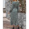 imageBTFBM Womens Dresses Spring Clothes 2026 V Neck Floral High Waist Ruffle Wedding Guest Cocktail Boho Long Sleeve DressFloral Light Blue Apricot