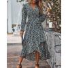 imageBTFBM Womens Dresses Spring Clothes 2026 V Neck Floral High Waist Ruffle Wedding Guest Cocktail Boho Long Sleeve DressFloral Light Blue Apricot