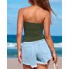 imageBTFBM Womens Strapless Tube Tops Spring Summer Clothes 2026 Trendy Casual Ruched Stretchy Going Out Bodycon Bandeau TopArmy Green