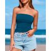 imageBTFBM Womens Strapless Tube Tops Spring Summer Clothes 2026 Trendy Casual Ruched Stretchy Going Out Bodycon Bandeau TopDark Blue