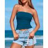 imageBTFBM Womens Strapless Tube Tops Spring Summer Clothes 2026 Trendy Casual Ruched Stretchy Going Out Bodycon Bandeau TopDark Blue