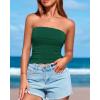 imageBTFBM Womens Strapless Tube Tops Spring Summer Clothes 2026 Trendy Casual Ruched Stretchy Going Out Bodycon Bandeau TopDark Green