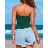 imageBTFBM Womens Strapless Tube Tops Spring Summer Clothes 2026 Trendy Casual Ruched Stretchy Going Out Bodycon Bandeau TopDark Green