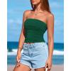 imageBTFBM Womens Strapless Tube Tops Spring Summer Clothes 2026 Trendy Casual Ruched Stretchy Going Out Bodycon Bandeau TopDark Green