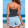 imageBTFBM Womens Strapless Tube Tops Spring Summer Clothes 2026 Trendy Casual Ruched Stretchy Going Out Bodycon Bandeau TopDark Grey