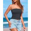 imageBTFBM Womens Strapless Tube Tops Spring Summer Clothes 2026 Trendy Casual Ruched Stretchy Going Out Bodycon Bandeau TopDark Grey