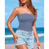 imageBTFBM Womens Strapless Tube Tops Spring Summer Clothes 2026 Trendy Casual Ruched Stretchy Going Out Bodycon Bandeau TopGrey Blue