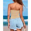 imageBTFBM Womens Strapless Tube Tops Spring Summer Clothes 2026 Trendy Casual Ruched Stretchy Going Out Bodycon Bandeau TopKhaki