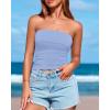 imageBTFBM Womens Strapless Tube Tops Spring Summer Clothes 2026 Trendy Casual Ruched Stretchy Going Out Bodycon Bandeau TopLight Blue