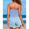 imageBTFBM Womens Strapless Tube Tops Spring Summer Clothes 2026 Trendy Casual Ruched Stretchy Going Out Bodycon Bandeau TopLight Blue