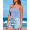 imageBTFBM Womens Strapless Tube Tops Spring Summer Clothes 2026 Trendy Casual Ruched Stretchy Going Out Bodycon Bandeau TopLight Blue
