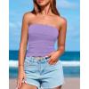 imageBTFBM Womens Strapless Tube Tops Spring Summer Clothes 2026 Trendy Casual Ruched Stretchy Going Out Bodycon Bandeau TopPurple