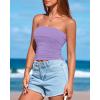 imageBTFBM Womens Strapless Tube Tops Spring Summer Clothes 2026 Trendy Casual Ruched Stretchy Going Out Bodycon Bandeau TopPurple