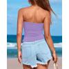 imageBTFBM Womens Strapless Tube Tops Spring Summer Clothes 2026 Trendy Casual Ruched Stretchy Going Out Bodycon Bandeau TopPurple