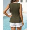 imageBTFBM Womens Summer Tops 2026 Business Casual Outfits Crew Neck Sleeveless Shirts Slim Fit Peplum Tank TopDark Army Green