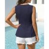 imageBTFBM Womens Summer Tops 2026 Business Casual Outfits Crew Neck Sleeveless Shirts Slim Fit Peplum Tank TopNavy