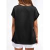 imageBTFBM Womens Summer Tops Satin Blouses Dressy Casual Crewneck Short Sleeve Shirts 2026 Spring Work Business OutfitsBlack