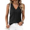 imageBTFBM Womens Tank Tops 2026 Summer Eyelet Crossed V Neck Sleeveless Casual Loose Fit Basic Spring Top Vacation OutfitsBlack